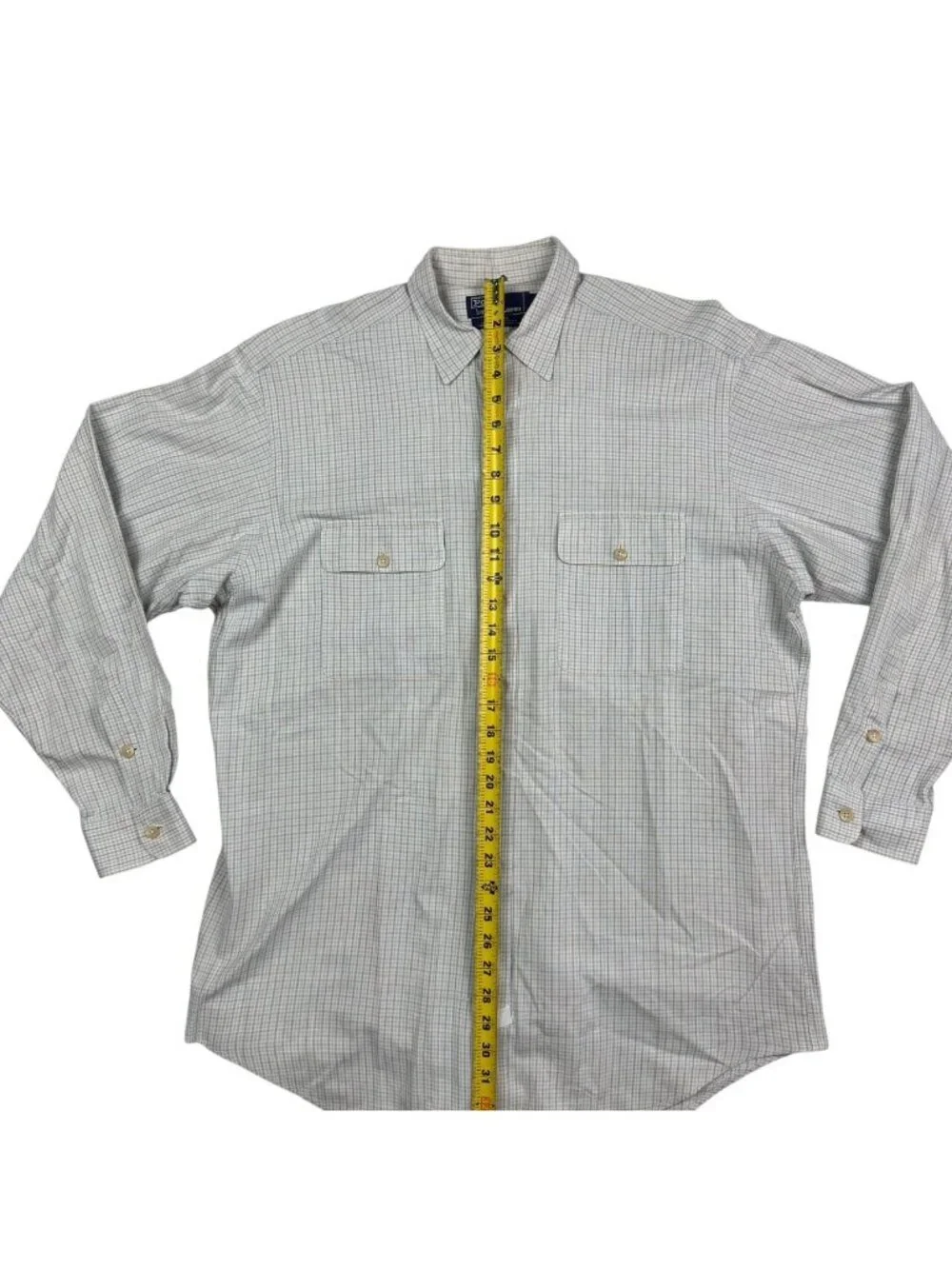 Polo Ralph Lauren Men's 100% Cotton L/S Button Work Shirt Beige Plaid • Large